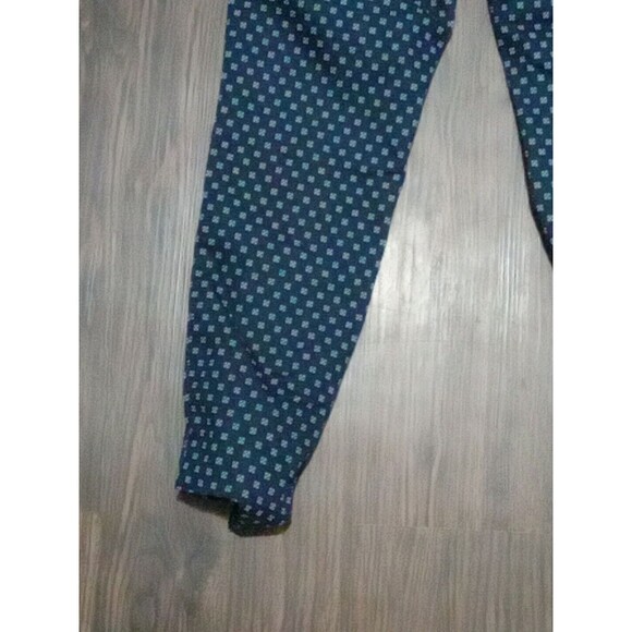 H&m Pants Womens Size 6 Navy Blue Print Stretch Cropped Side Closure - Picture 8 of 11